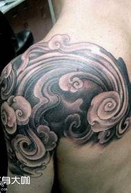 Shoulder water wave tattoo pattern