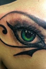 Back green eyes Horus eye tattoo pattern