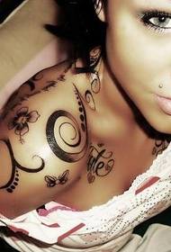 Female shoulder fashion totem tattoo