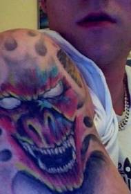 Big arm spooky demon tattoo pattern