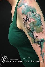 Shoulder ink pattern tattoo radio