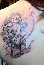 Girl's shoulders cute mermaid tattoo pictures