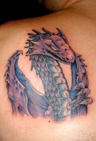 Back purple dragon tattoo pattern