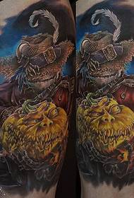 Shoulder monster tattoo pattern
