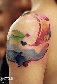 Shoulder color ink red tattoo pattern