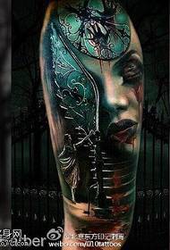 Shoulder half mask tattoo pattern