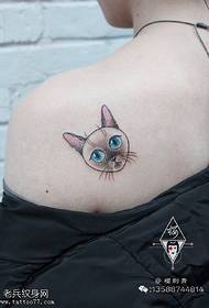 Shoulder cat tattoo pattern