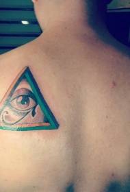 Male back Horus eye Egyptian ancient symbol tattoo pattern