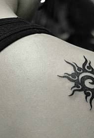 Creative little sun tattoo tattoo under the shoulder