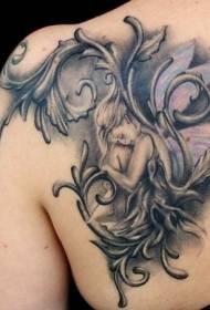 Elf tattoo patroan mei sliepende skouders