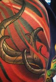 Wzór tatuażu kolorowe jasne poroże
