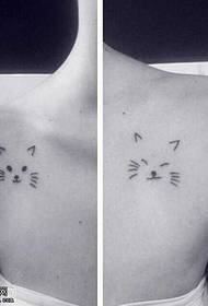 Pečių katės tatuiruotės modelis