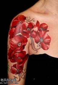 Shoulder flower tattoo pattern