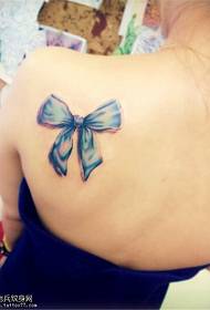 Shoulder color small fresh bow tattoo pattern