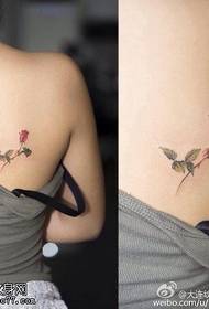 Váll tövis rózsa tetoválás minta