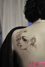 Beauty avatar πίσω εικόνα τατουάζ ώμου