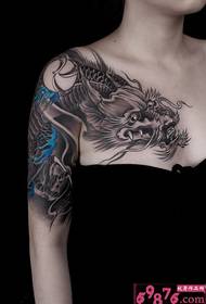 Shawl dragon domineering girl tattoo pictures