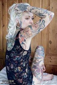 European and American trend flower girl beauty tattoo pattern