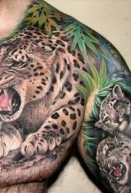 Супер доминирующий рисунок татуировки леопарда с половиной калия рекомендуется
