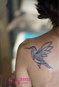 Simple little hummingbird shoulder tattoo picture