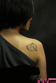 Sexy shoulder paper crane like tattoo picture