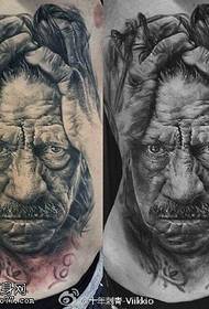 Modèle de tatouage d'épaule portrait Einstein