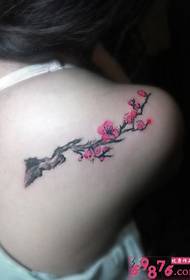 Chinese delicate plum shoulder tattoo pictures