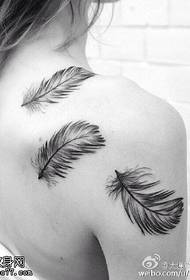Beautiful feather pretty tattoo pattern