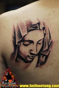 Shoulder virgin mary tattoo pattern
