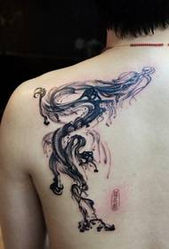 Handsome shoulder fashion classic ink painting dragon tattoo pattern picture