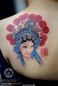 Super Aesthetics Shoulders Beijing Opera Beauty Plus Seal Tattoo Pattern