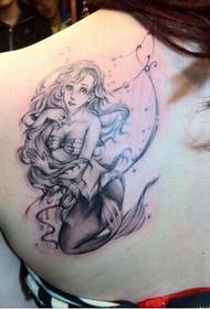 Китфи зебои MM танҳо тасвири tattoo зебои mermaid