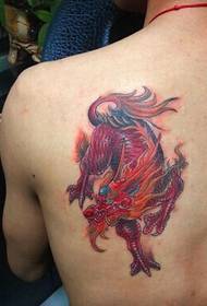 Handsome cool unicorn tattoo on the shoulder