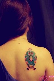 Creative small pattern back shoulder tattoo picture