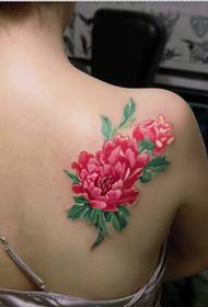 Красивые плечи, красивый вид цветка пиона, вдохновленный искусством колючек