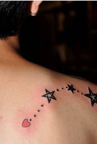 Beautiful and beautiful star tattoo picture on the shoulder