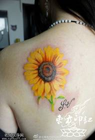 Summer refreshing sunflower tattoo pattern
