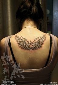 Angel wings tattoo pattern that grows on the body