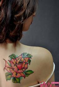 Beauty fragrant shoulder rose tattoo picture