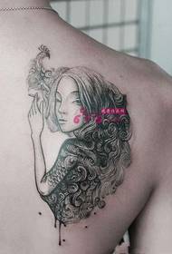 Ink wind totem little dragon female tattoo picture