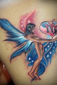 Pojat hartioilla kaunis enkeli tonttu tatuointikuvio nauttia kuvista