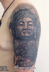 Ground crack style Buddha avatar tattoo pattern
