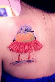 Beleza ombro personalidade desgaste criativo pettiskirt pássaro tatuagem imagem