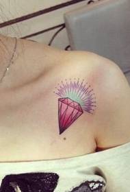 Beautiful little diamond tattoo picture picture of girl's shoulder