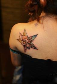 Beauty fragrant shoulder star fox tattoo picture