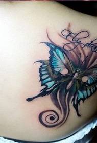 Sexy MM Shoulder Painted Flower Butterfly Tattoo Pattern Picture