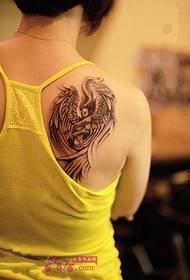 European and American angel shoulder tattoo pictures