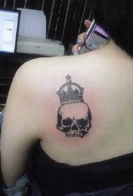Girl shoulder crown skull fashion tattoo pictures