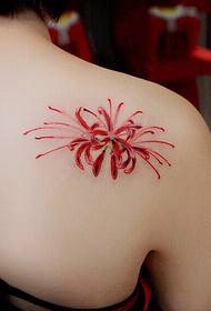 Pretty Crows Shoulder Colored Bottom Flower Tattoo Pattern Picture