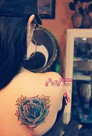 Scented shoulder purple rose fashion tattoo picture